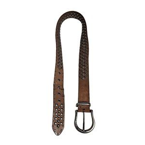 Harley Davidson Belt Womens Small Brown Leather Studded Motorcycle Riding 2007